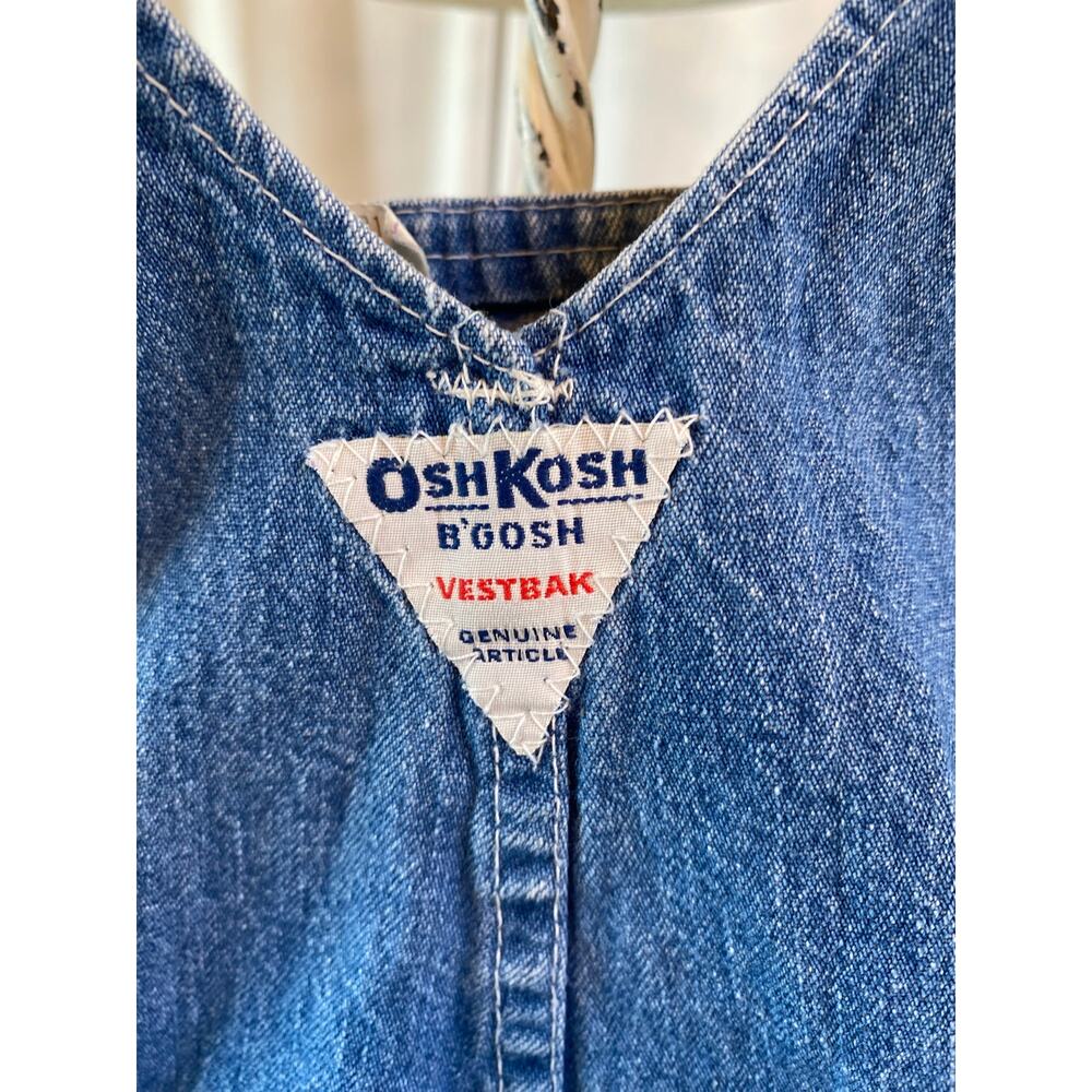 Osh Kosh B Gosh Jumper Vintage 90's Classic Wash Denim Vestback Size 3T - Picture 5 of 7